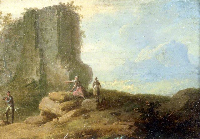 Classical Landscape, with Figures and Ruins by Franz de Paula Ferg