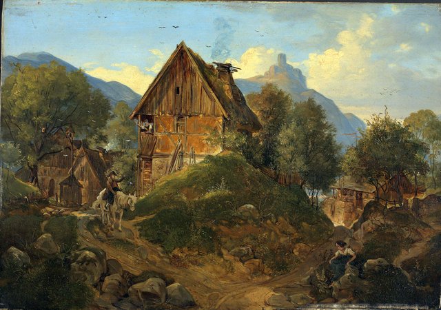 Rhine landscape by Ludwig Richter