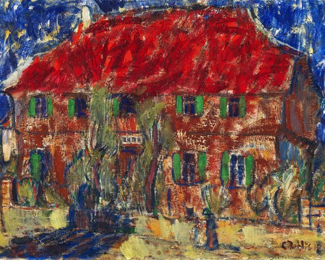 House with a Red Roof by Christian Rohlfs