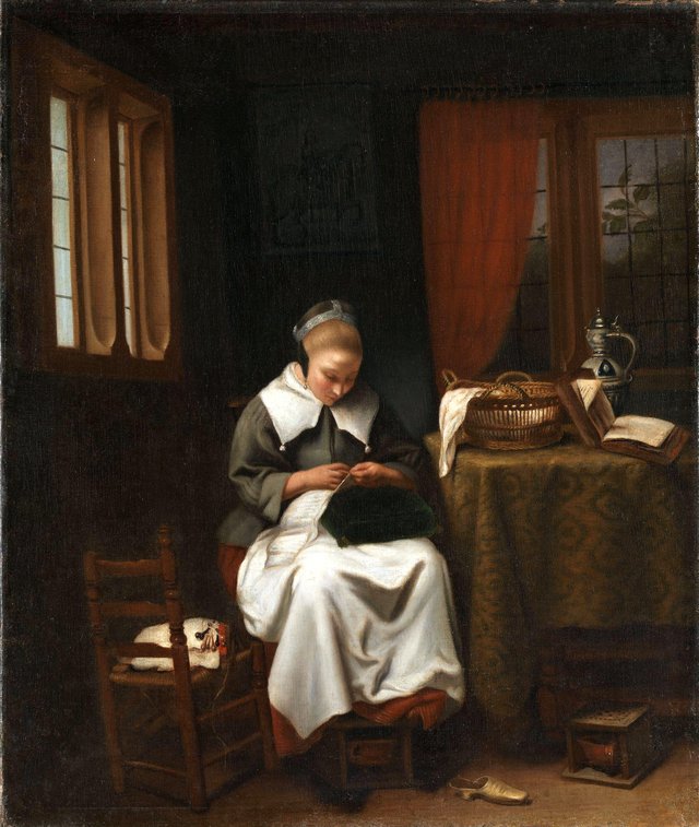 The Sempstress by Cornelis Bisschop