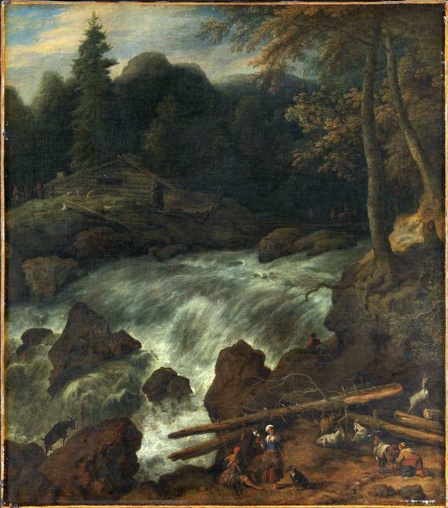 Waterfall by Allaert van Everdingen