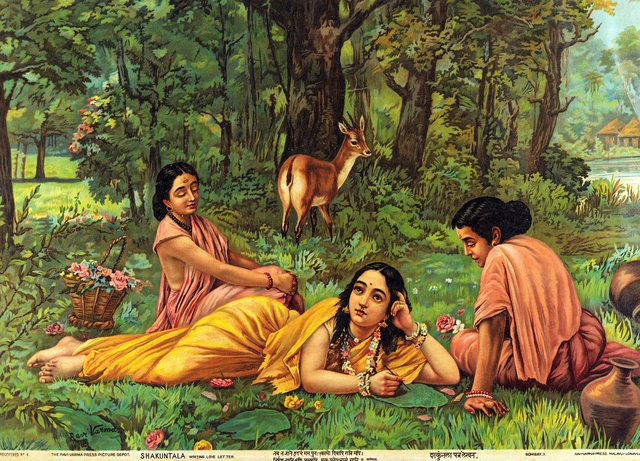 Shakuntala Patra-lekhan by Raja Ravi Varma