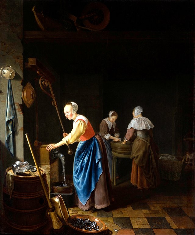 Interior of a Kitchen by Pieter Cornelisz van Slingelandt