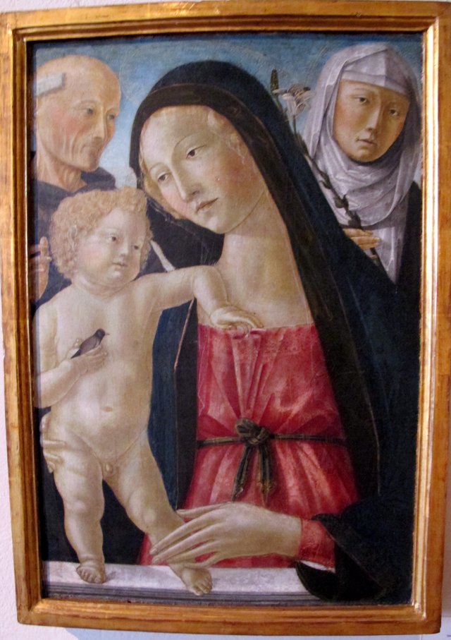 Madonna and Child between Saint Bernardino and Saint Catarina by Neroccio di Bartolomeo de' Landi