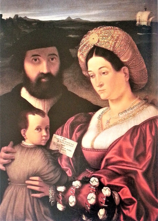 Family portrait of Giovannino of Bertolino Casotti by Andrea Previtali