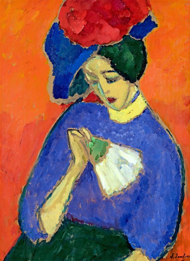 Lady with fan by Alexej von Jawlensky