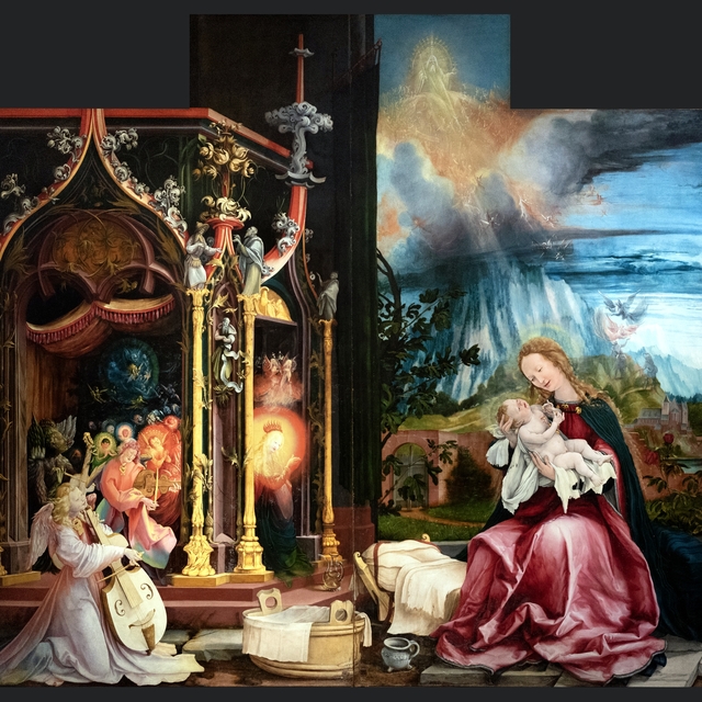 Concert of Angels and Nativity by Matthias Grünewald