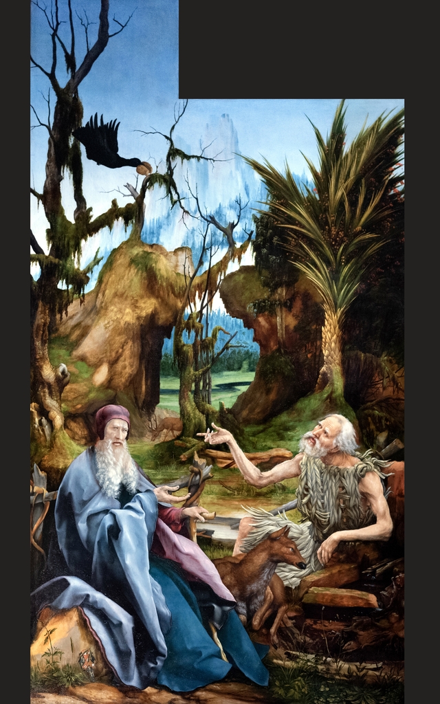 Saints Paul and Anthony in the Desert by Matthias Grünewald