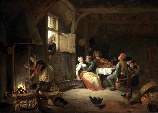 Peasants in an Interior by Hendrik Martenszoon Sorgh