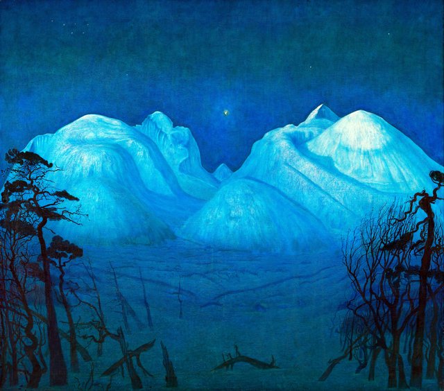 Winter Night in the Mountains by Harald Sohlberg