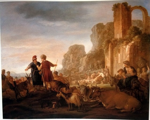 Abraham gives Lot the choice of the surrounding country by Claes Corneliszoon Moeyaert