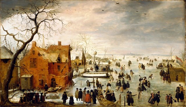 Winter Landscape with Numerous Skaters by Hendrick Avercamp