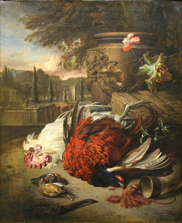 Poultry and fruits of the hunt by Jan Weenix