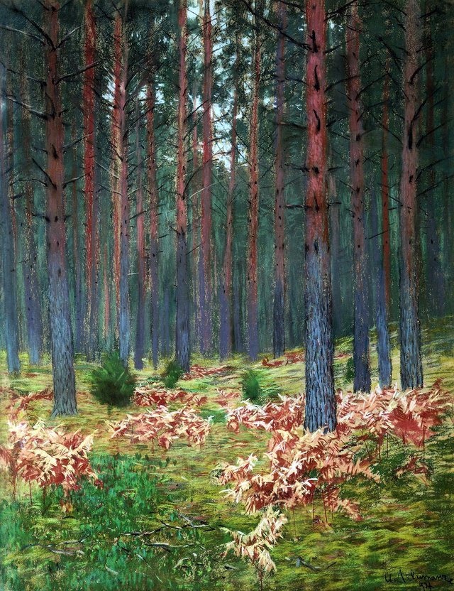 Landscape with Fern (In Bor. Autumn) by Isaac Levitan