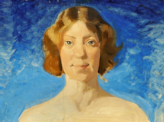 Portrait of the Danish painter Bertha Dorph by Harald Slott-Møller