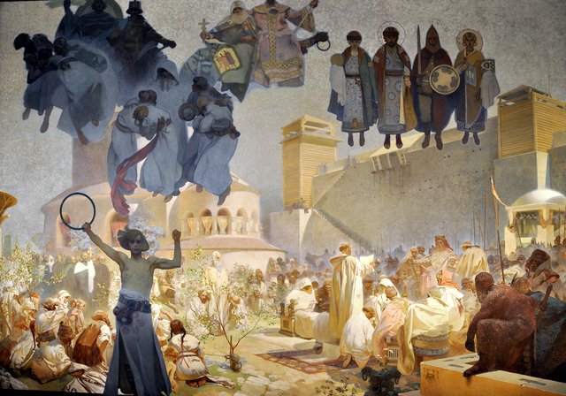 The Introduction of Slavonic Liturgy by Alphonse Mucha