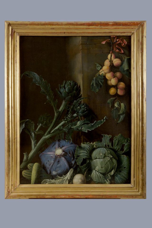 Nature morte aux légumes et abricots by Pierre Dupuis