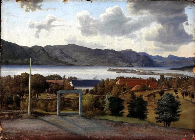 Fra Hindal (Landsiden) - Stavanger kunstmuseum - SG. by Lars Hertervig