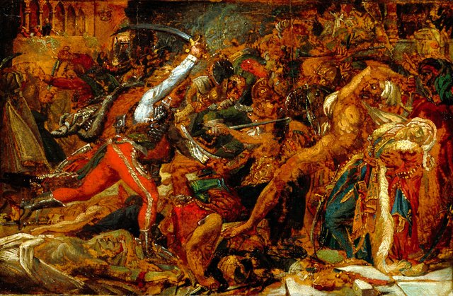 Sketch for "The Revolt at Cairo" by Anne-Louis Girodet