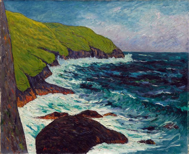 The Cliffs at Beg-ar-Fry, Saint-Jean-du-Doigt by Maxime Maufra