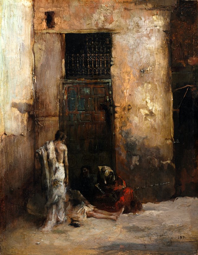 Beggars by a Door by Mariano Fortuny Marsal