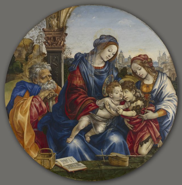 The Holy Family with Saint John the Baptist and Saint Margaret by Filippino Lippi