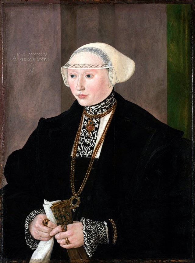 Portrait of Maria Kitscher, Frau von Freyberg by Hans Muelich