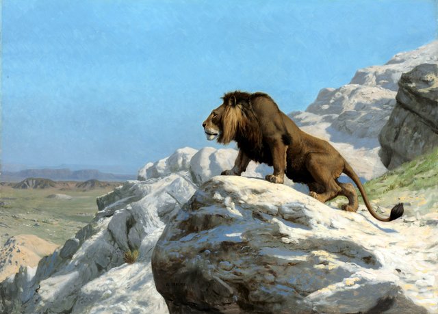 Lion on the Watch by Jean-Léon Gérôme