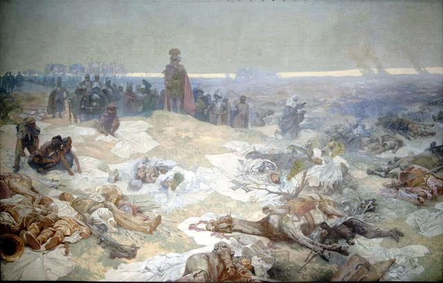 After the Battle of Grunwald by Alphonse Mucha