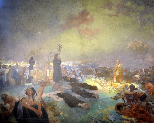 After the Battle of Vítkov Hill by Alphonse Mucha