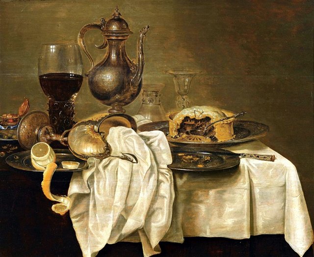 Still Life with a Rummer and Pie by Willem Claesz. Heda