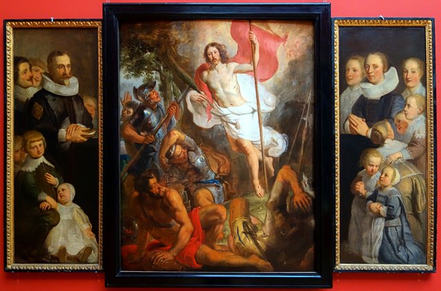 Resurrection of Christ and the van der Aa family by Erasmus Quellinus II
