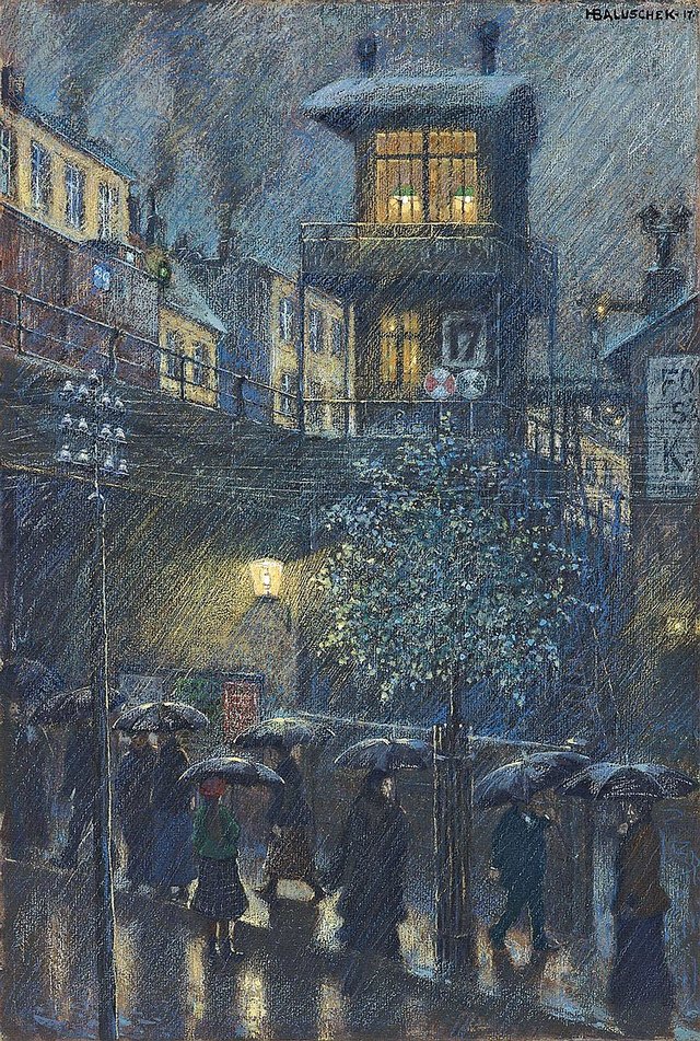 Rain by Hans Baluschek