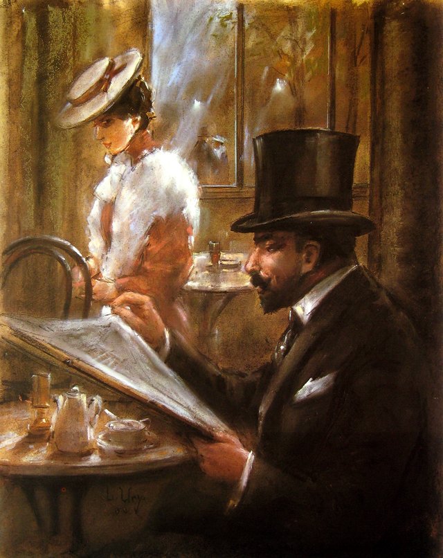 Im Cafe Bauer by Lesser Ury