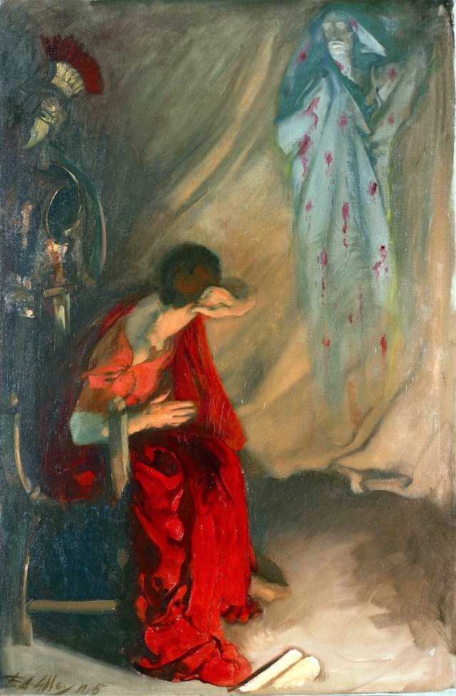 Within the Tent of Brutus: Enter the Ghost of Caesar, Julius Caesar, Act IV, Scene III by Edwin Austin Abbey