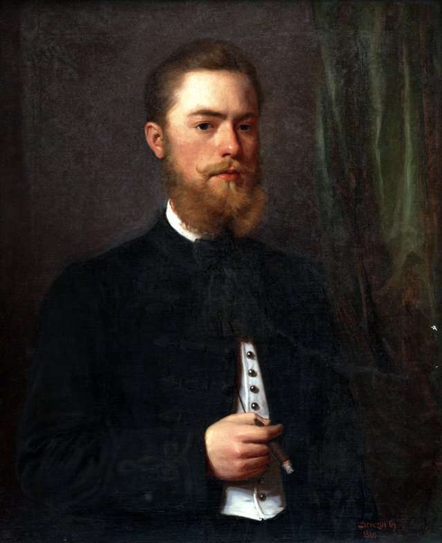 Podobizeň mladého muža. Študent práv Gejza Bencúr. - O 116 - East Slovak Gallery by Gyula Benczúr