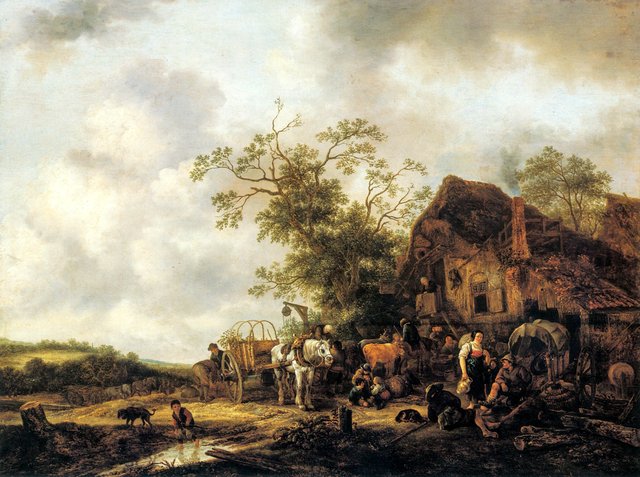 Travellers Halting before an Inn by Isaac van Ostade