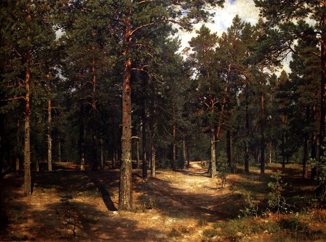 Path among the pines by Ivan Shishkin