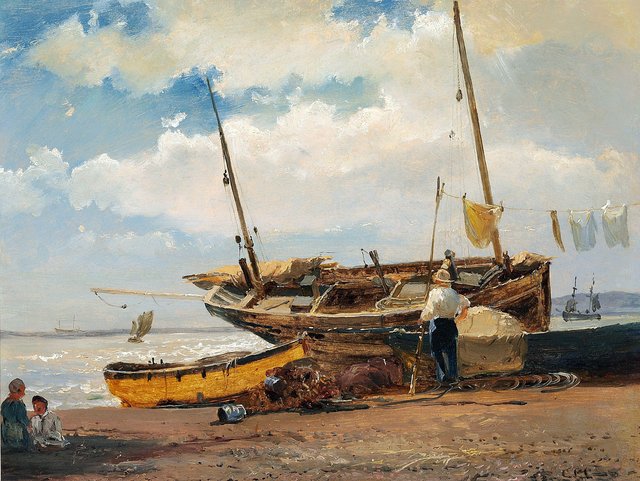 Boats on the Beach by Carl Frederik Sørensen