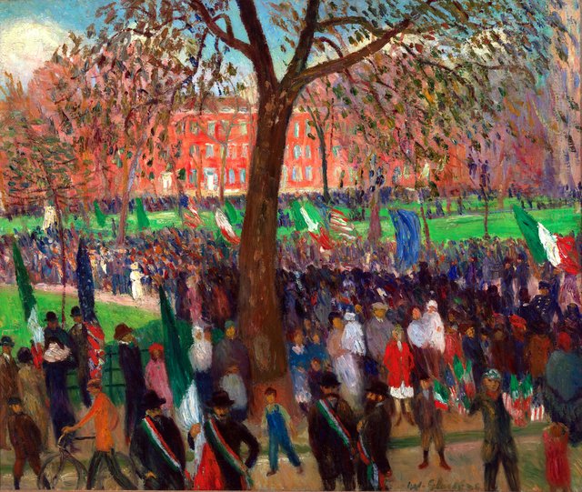 Parade, Washington Square by William James Glackens