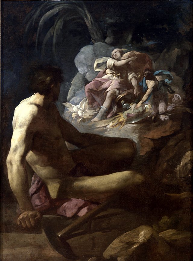 Venus at the Forge of Vulcan Obtaining Arms for Aeneas by Antonio González Velázquez