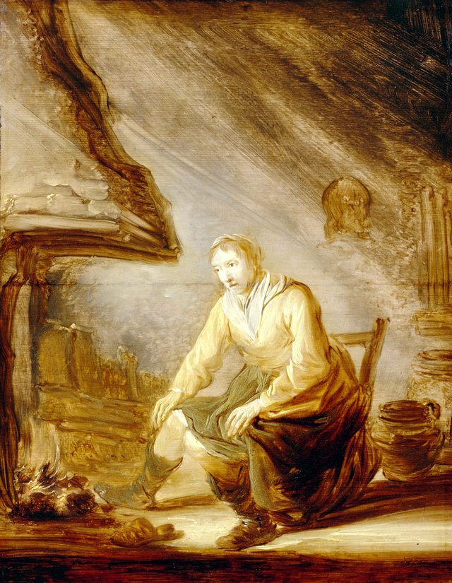 Woman before a Fire by Benjamin Gerritsz Cuyp