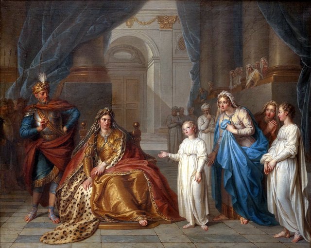 Athalie interrogeant Joas by Charles-Antoine Coypel