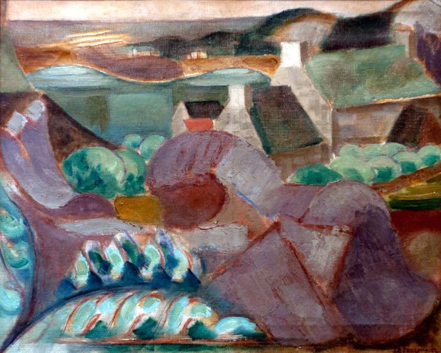 Maisons dans les rochers à Ploumanac'h by Henri Le Fauconnier