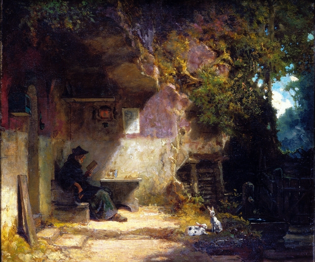 The Hermit in front of His Retreat by Carl Spitzweg