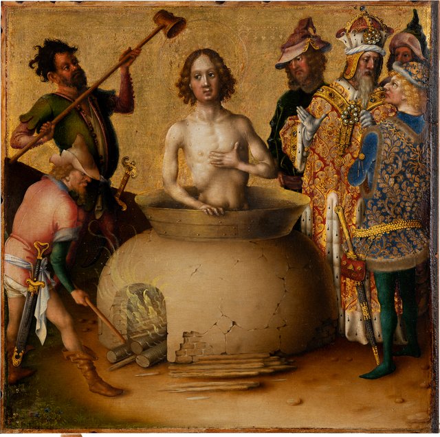Martyrdom of the Apostles: Martyrdom of Saint John the Evangelist by Stefan Lochner