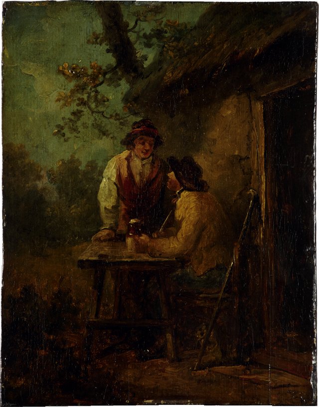 Peasants in front of a Hut by George Morland