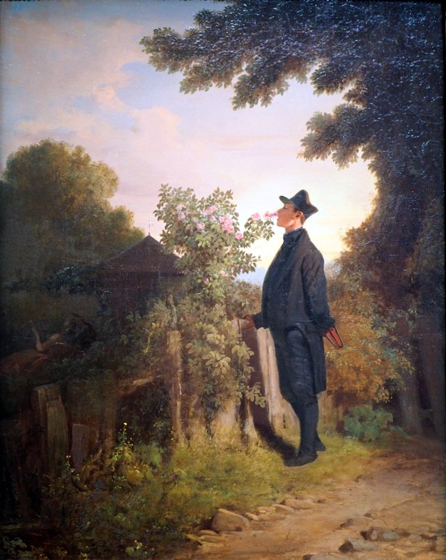 The Rose Lover by Carl Spitzweg