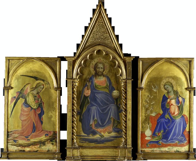 Salvator Mundi, The Angel of the Annunciation and the Virgin Annunciate by Gherardo Starnina