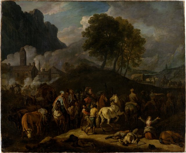 Soldiers Depart after Plundering by Pieter van Bloemen